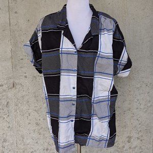 VINTAGE Lady Oak Hill Plaid Cuff Sleeve Cotton Button Down Shirt, Size XXL